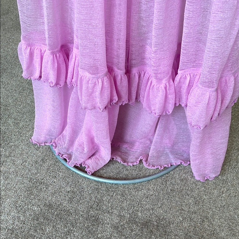 Pink Ruffled Maxi Dress - Picture 6 of 9